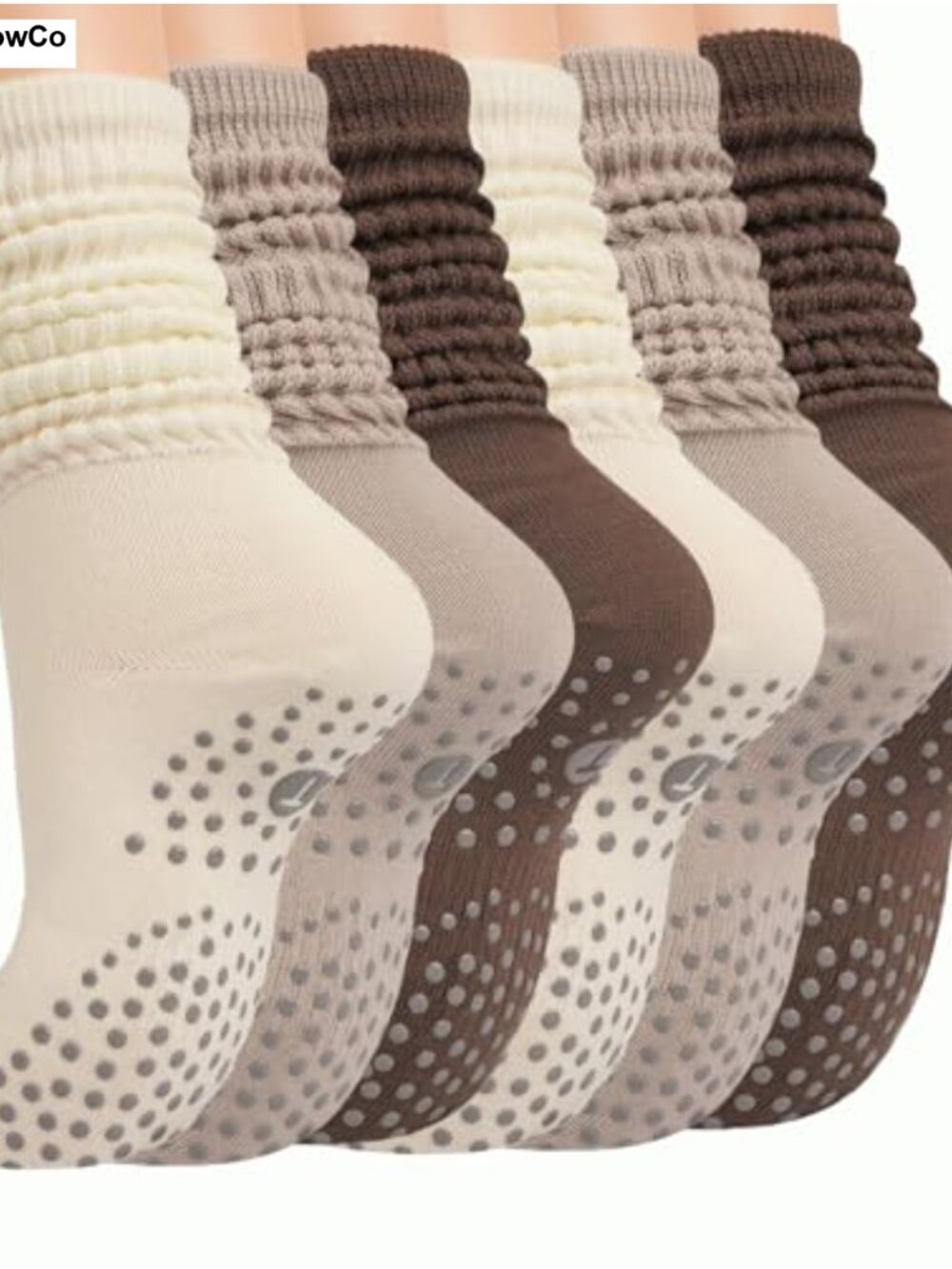 6/12 Pairs Non Slip Pilates Socks for Women Yoga Barre Grip
